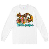 White tis the seasin with christmas cake abd jesus Long Sleeve Tee - AdoDesignShop