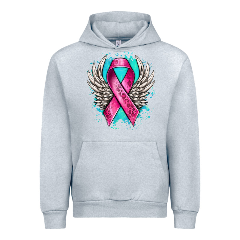 Cancer Ribbon With Angel Wings Urban Hoodie by NancyCooperArtShop | Teevron