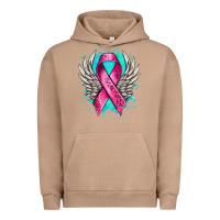 Pigment Burro cancer ribbon with angel wings Urban Hoodie - NancyCooperArtShop