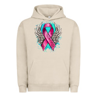 Pigment French Oak cancer ribbon with angel wings Urban Hoodie - NancyCooperArtShop