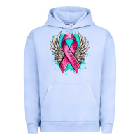 Pigment Grape Ice cancer ribbon with angel wings Urban Hoodie - NancyCooperArtShop