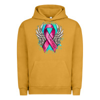 Pigment Peanut Butter cancer ribbon with angel wings Urban Hoodie - NancyCooperArtShop