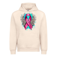 Sandshell cancer ribbon with angel wings Urban Hoodie - NancyCooperArtShop