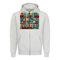 Dove Grey aztec leopard cowhide turquoise Zipper Hoodie - BarkalooDesign