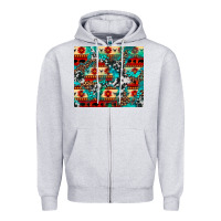 Heather Grey aztec leopard cowhide turquoise Zipper Hoodie - BarkalooDesign