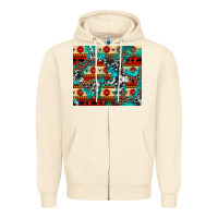 Sandshell aztec leopard cowhide turquoise Zipper Hoodie - BarkalooDesign