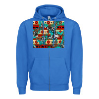 True Royal aztec leopard cowhide turquoise Zipper Hoodie - BarkalooDesign