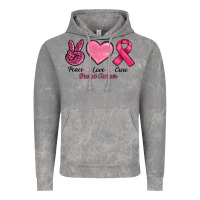 Cloud Rock breast cancer peace love cure Vintage Hoodie - RanaPortraitStore