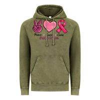 Vintage Olive breast cancer peace love cure Vintage Hoodie - RanaPortraitStore