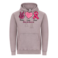 Vintage Zinc breast cancer peace love cure Vintage Hoodie - RanaPortraitStore