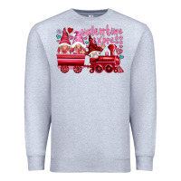 Heather Grey valentines express with gnomies Premium Sweatshirt - NancyCooperArtShop