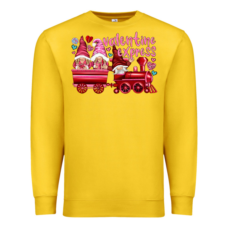 Valentines Express With Gnomies Premium Sweatshirt by NancyCooperArtShop | Teevron