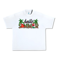 White hello summer Urban Heavy Tee - CowhideDigitalArt