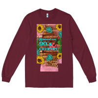 Burgundy raised 90's country guitar cactus sunflower's 12 oz can cooler  (slim) Long Sleeve Tee - Artiststas