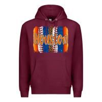 Burgundy houston baseball team spirit brushstrokes Premium Hoodie - Artiststas