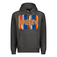 Charcoal Heather houston baseball team spirit brushstrokes Premium Hoodie - Artiststas