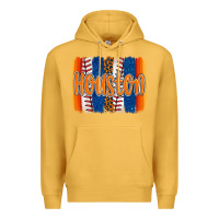 Mustard houston baseball team spirit brushstrokes Premium Hoodie - Artiststas