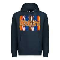 Navy houston baseball team spirit brushstrokes Premium Hoodie - Artiststas