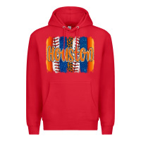 Red houston baseball team spirit brushstrokes Premium Hoodie - Artiststas
