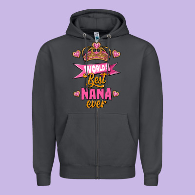 World's Best Nana Ever Zipper Hoodie Designed By Jasminsmagicworld
