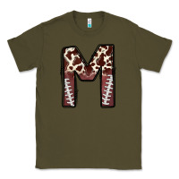 Army Green name footballcow print letter m Classic Tee - CowhideDigitalArt