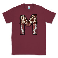 Burgundy name footballcow print letter m Classic Tee - CowhideDigitalArt
