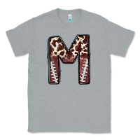 Heather Grey name footballcow print letter m Classic Tee - CowhideDigitalArt