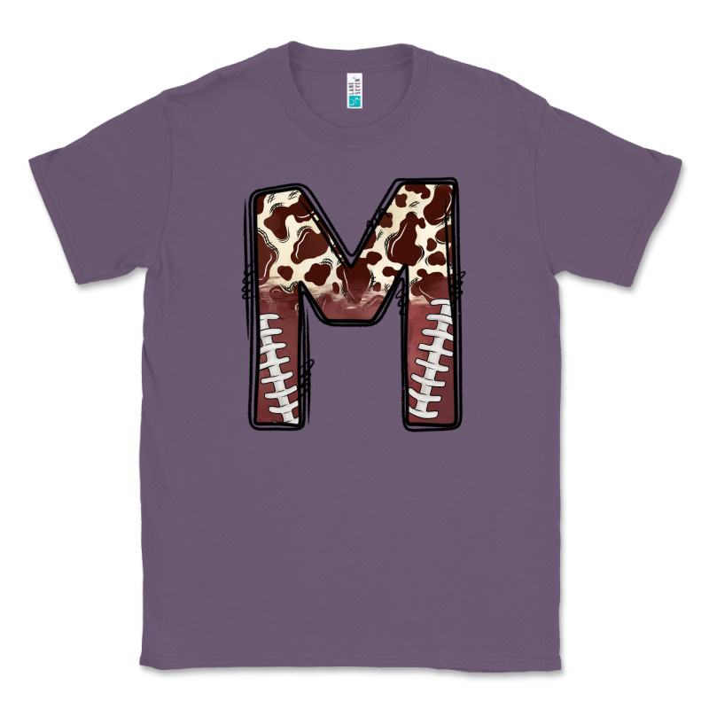 Name Footballcow Print Letter M Classic Tee by CowhideDigitalArt | Teevron