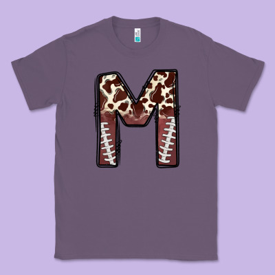 Name Footballcow Print Letter M Classic Tee Designed By Cowhidedigitalart
