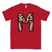 Red name footballcow print letter m Classic Tee - CowhideDigitalArt