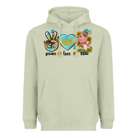 Matcha peace love cute cow Heavyweight Hoodie - NancyCooperArtShop
