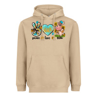 Mushroom peace love cute cow Heavyweight Hoodie - NancyCooperArtShop