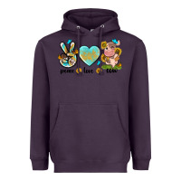 Plum peace love cute cow Heavyweight Hoodie - NancyCooperArtShop