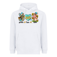 White peace love cute cow Heavyweight Hoodie - NancyCooperArtShop