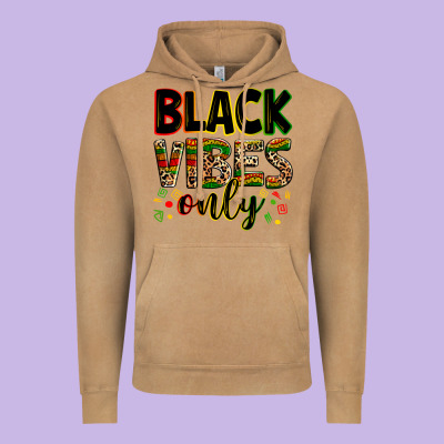 Black Vibes Only Vintage Hoodie Designed By Zillion Design Studio