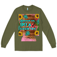 Army Green raised 90's country guitar cactus sunflower's 12 oz can cooler (regula Long Sleeve Tee - Artiststas