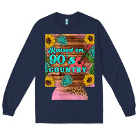 Navy raised 90's country guitar cactus sunflower's 12 oz can cooler (regula Long Sleeve Tee - Artiststas