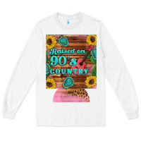 White raised 90's country guitar cactus sunflower's 12 oz can cooler (regula Long Sleeve Tee - Artiststas