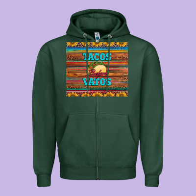 Tacos Before Vatos Zipper Hoodie Designed By Barkaloodesign