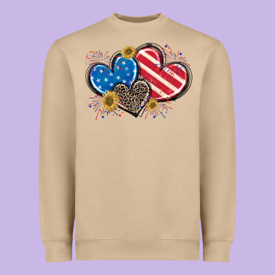 American Flag Heart Heavyweight Sweatshirt Designed By Cowgirlartshop