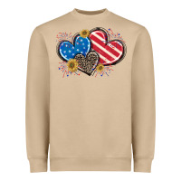 Mushroom American Flag heart Heavyweight Sweatshirt - CowGirlArtShop