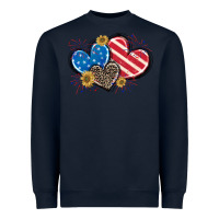 Navy American Flag heart Heavyweight Sweatshirt - CowGirlArtShop