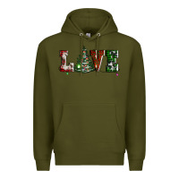 Army Green love christmas tree Premium Hoodie - AdoDesignShop