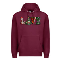 Burgundy love christmas tree Premium Hoodie - AdoDesignShop
