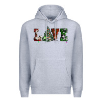 Heather Grey love christmas tree Premium Hoodie - AdoDesignShop