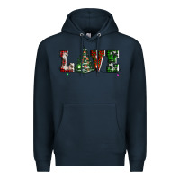 Navy love christmas tree Premium Hoodie - AdoDesignShop