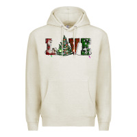 Oatmeal Heather love christmas tree Premium Hoodie - AdoDesignShop