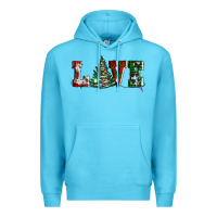 Ocean Blue love christmas tree Premium Hoodie - AdoDesignShop
