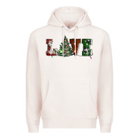 Pale Pink love christmas tree Premium Hoodie - AdoDesignShop