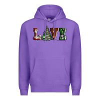 Purple love christmas tree Premium Hoodie - AdoDesignShop